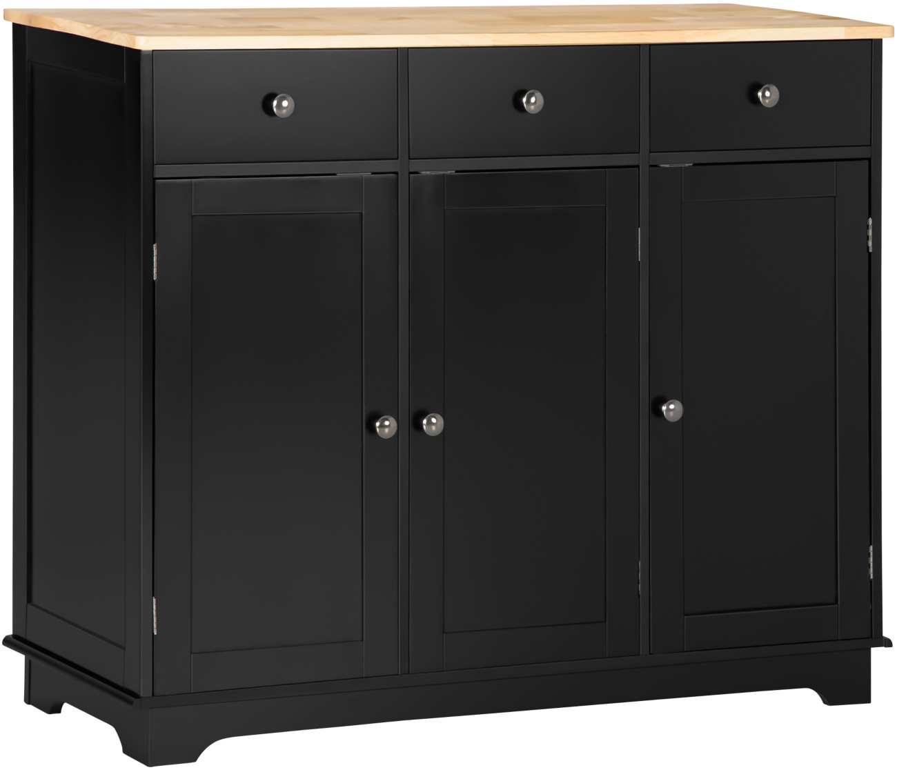Homcom Unisex Black Modern Sideboard Buffet Cabinet With Storage Cabinets And Drawers In - Image 6