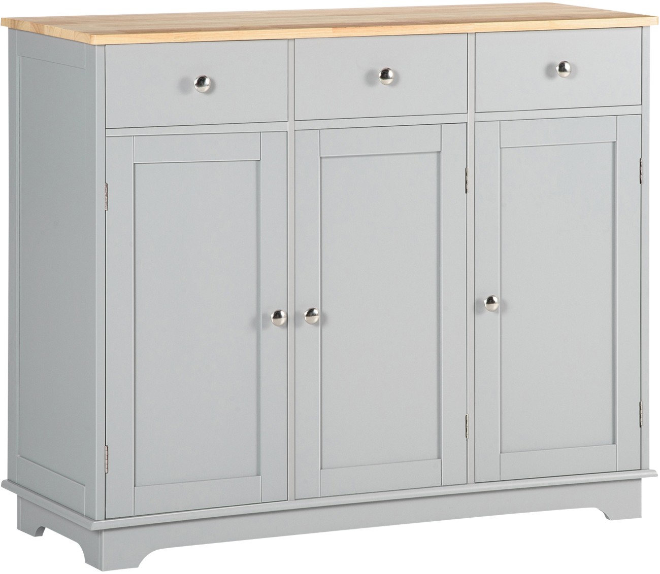 Homcom Sideboard Buffet Cabinet With Storage Cabinets And Drawers Grey - Image 6