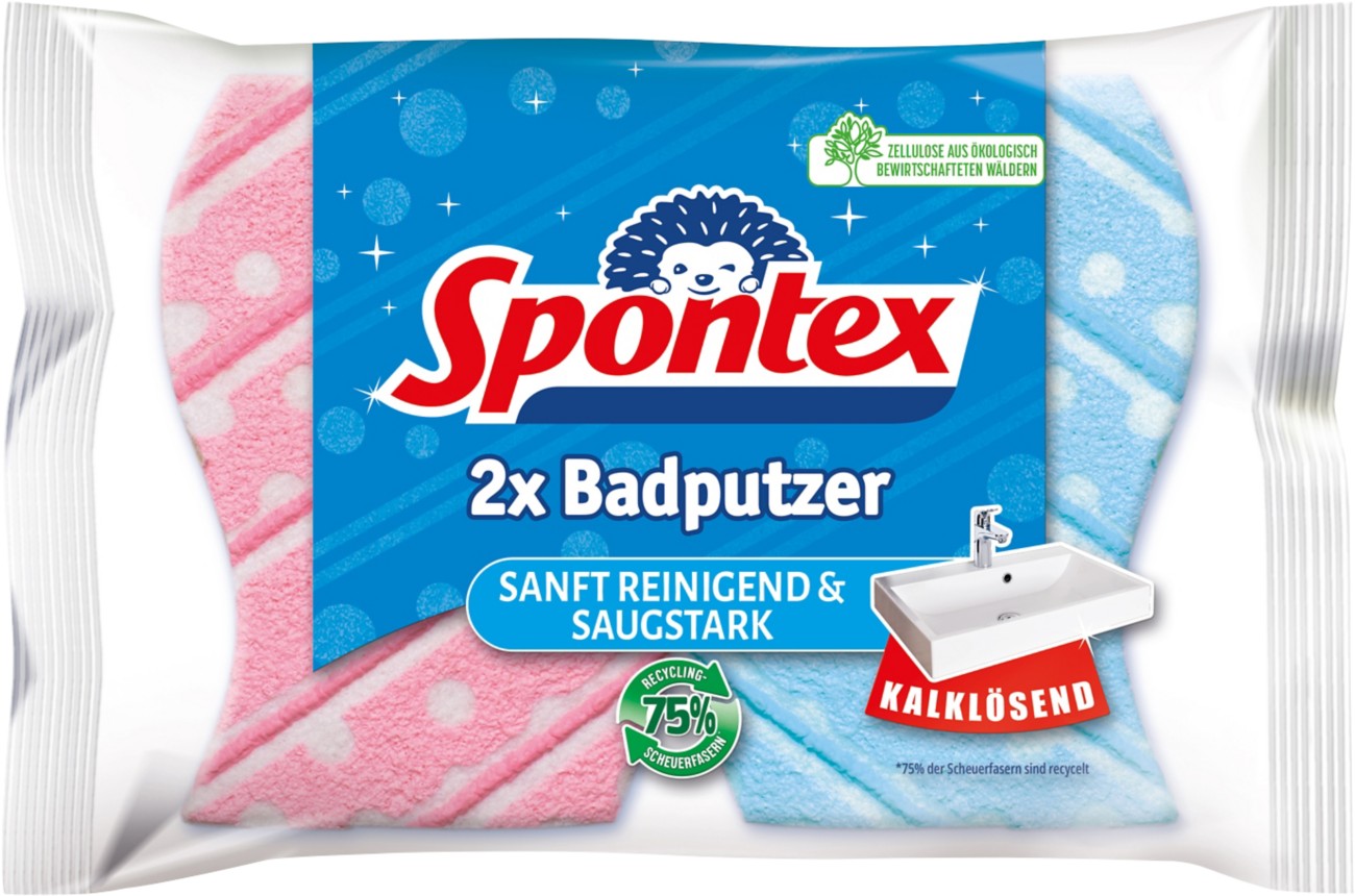 Spontex Schwamm Blau Rosa 2 Stück