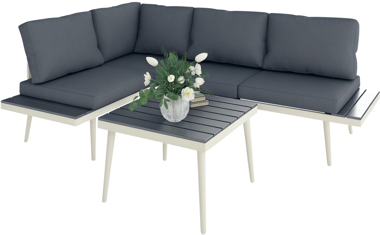 B&Q - 3 Piece Garden Furniture Set With 5-Level Adjustable LoungerGrey - Image 7