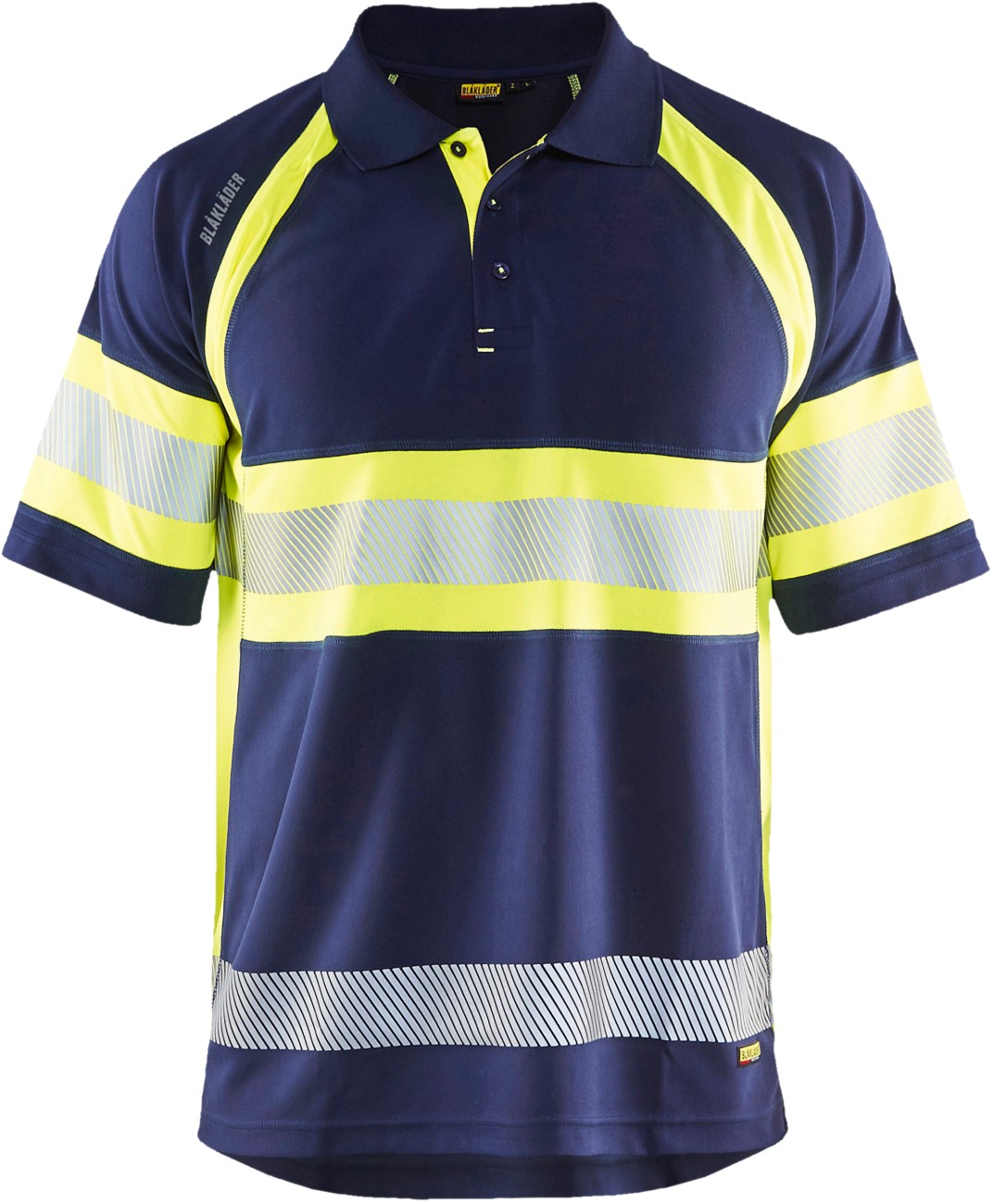 Blåkläder Polo Shirt 33381051 Pl (Polyester) Navy Blue, Yellow Size Xs - Image 3