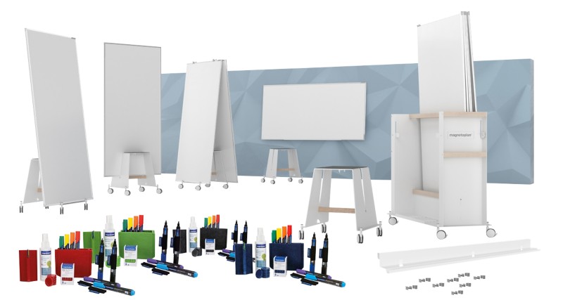 magnetoplan Design-Thinking Whiteboard Magnetisch Weiß Set 32 Stück