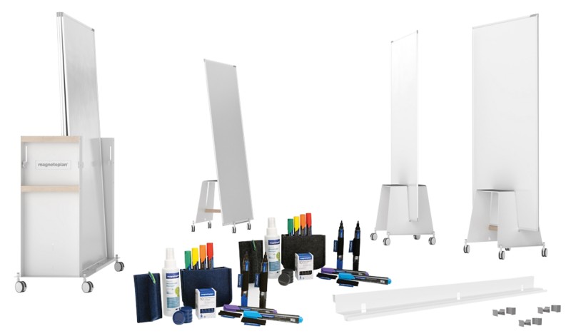 Thumbnail - magnetoplan Design-Thinking Whiteboard Magnetisch Weiß Set 19 Stück