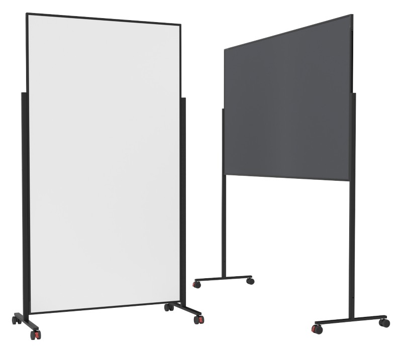 Thumbnail - magnetoplan VarioPin Whiteboard-Pinnwand-Kombi Magnetisch 100 (B) x 9 (T) x 180 (H) cm Grau, Schwarz, Weiß