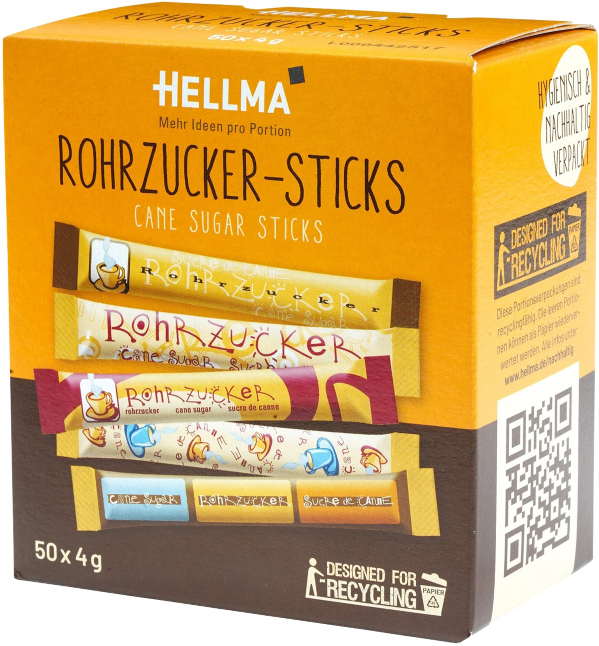 Hellma Cane Zuckersticks Süß 50 Stück à 4 g 1266150
