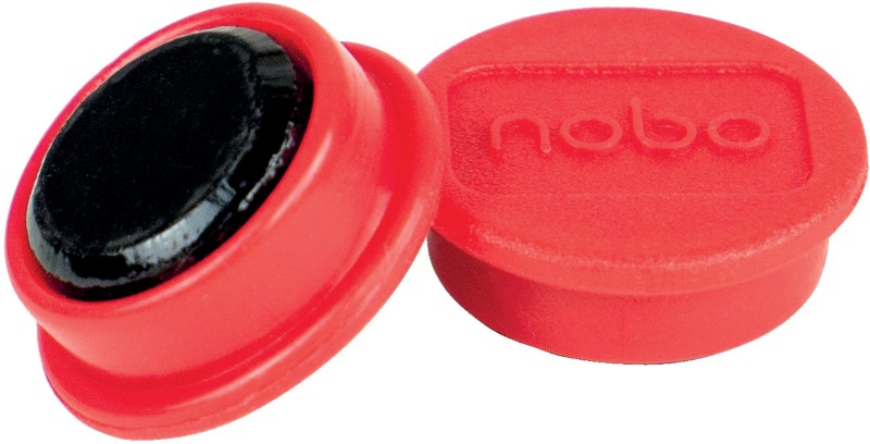 Nobo Whiteboard-Magnete Rot 0.1 kg Tragfähigkeit 13 mm 10 Stück