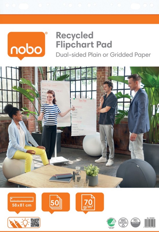 Nobo Flipchart-Papier Blanko, Kariert 58 x 81 cm 70 g/m² 50 Blatt