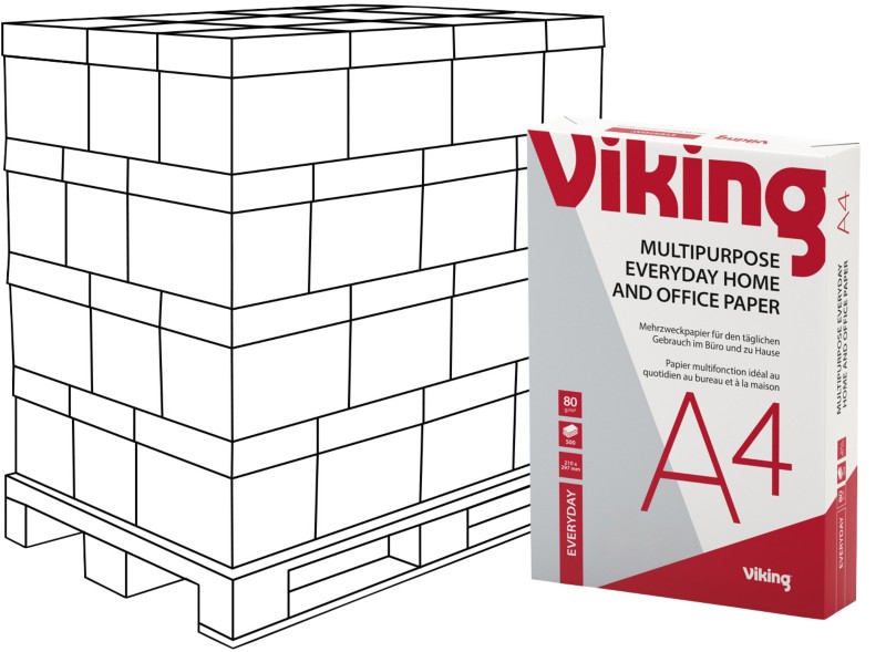 Viking Everyday DIN A4 Druckerpapier 80 g/m² Glatt Weiß 240 Pack à 500 Blatt