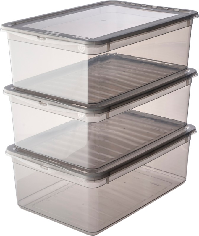 keeeper Aufbewahrungsbox 11 L mit Deckel Grau 26,5 (B) x 39 (T) x 14 (H) cm