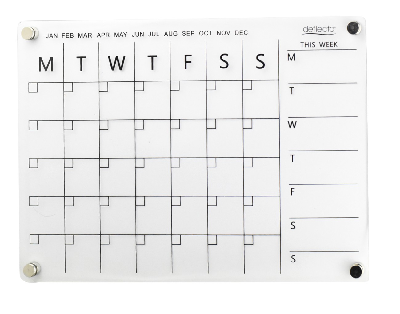 Deflecto Wall Planner Magnetic Magnetic 29.7 (W) X 21 (H) Cm Plastic Transparent