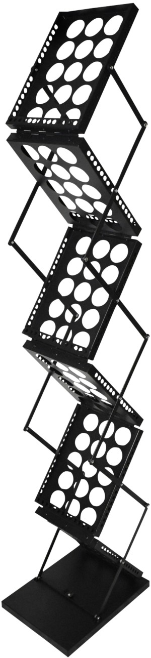 Deflecto Zig-Zag A4 Portrait Brochure Stand Freestanding Black 36104 280 (W) X 375 (D) X 1,500 (H) Mm 36104