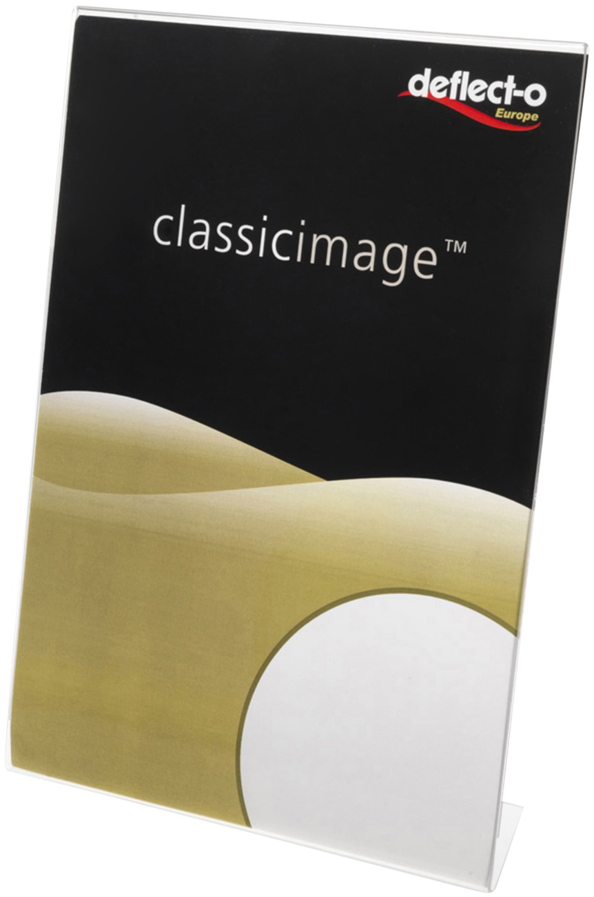Deflecto Sign Holder A3 Portrait 1 Countertop Rectangle 41 (W) X 10.5 (D) X 29.8 (H) Cm Transparent