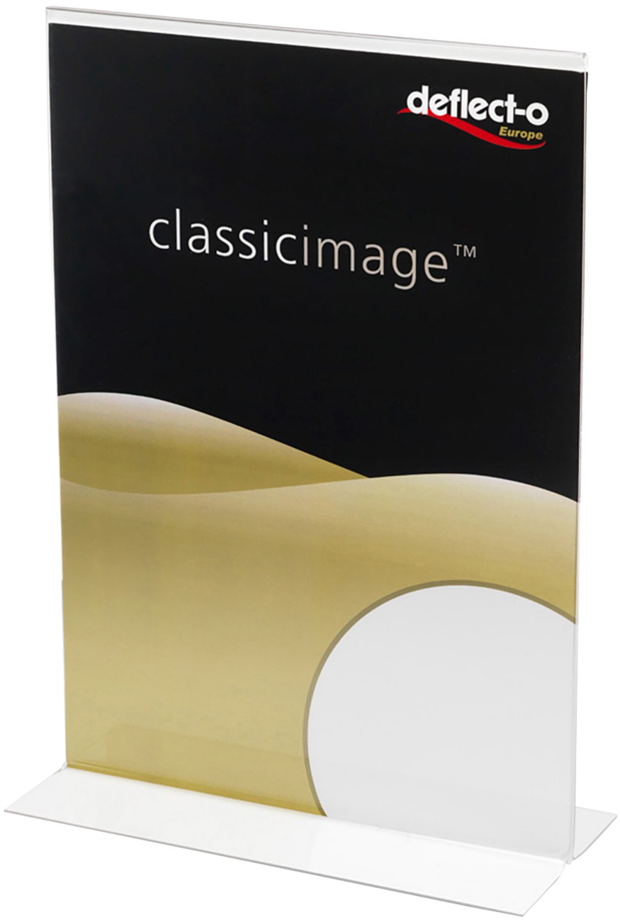 Deflecto A3 Portrait Stand Up Sign Holder, Table Menu & Leaflet Sign Holder | Freestanding display for menus, leaflets and signage on tables, stalls and counters. Sturdy clear construction. - Image 3