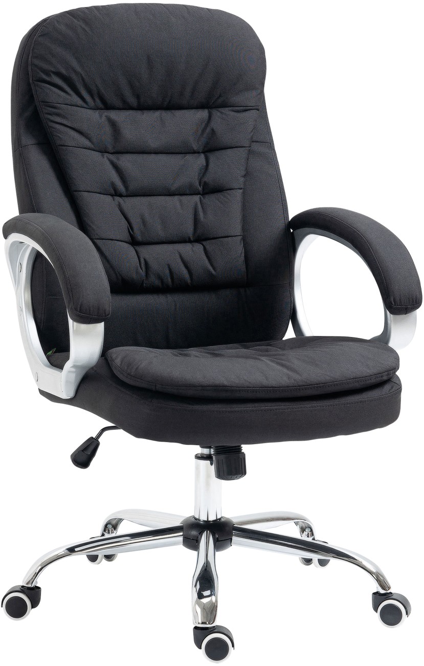 Vinsetto Black Ergonomic Office Chair, Executive Office Chair With Arm, Swivel Wheels, Linen Fabric, Adjustable Height, Cat Scratch Resistant, | Aosom Uk - Image 2