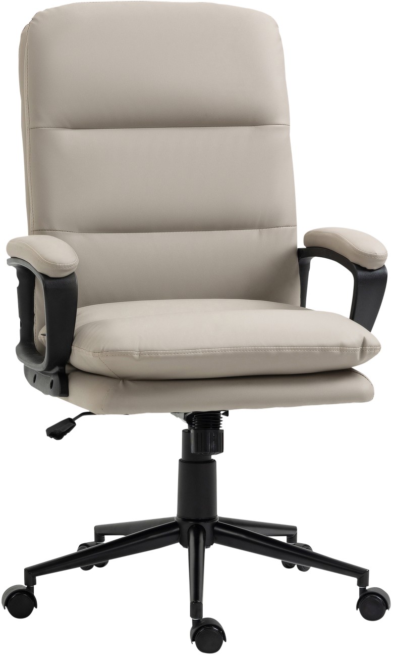 B&Q - Pu Leather Office Chair For Home With ArmAdjustable HeightGrey - Image 6