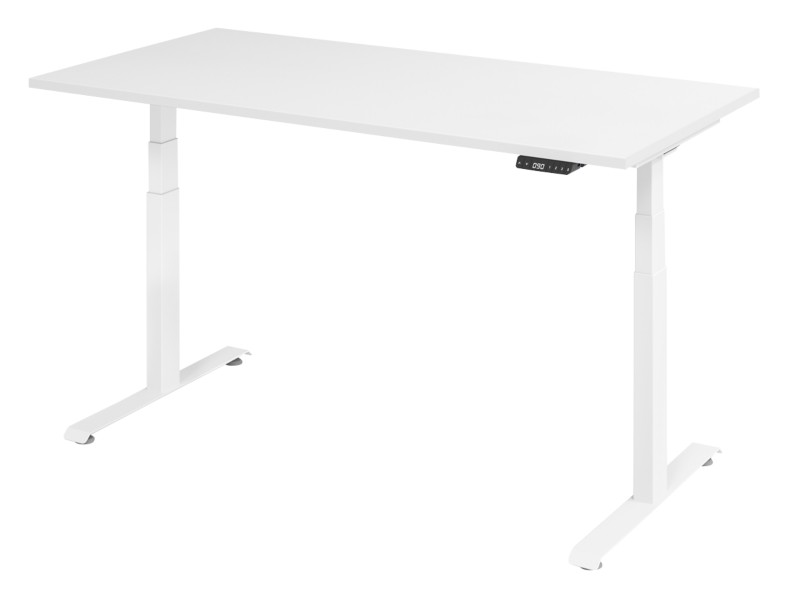 Elektrisch Höhenverstellbar Sitz-Stehschreibtisch Weiß T-Fuß 1.600 (B) x 800 (T) x 1.295 (H) mm Holz, Metall