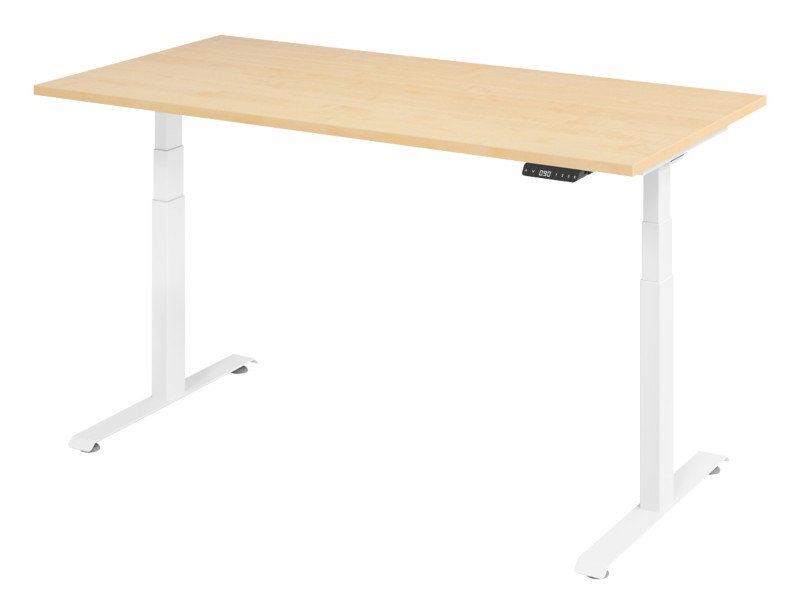 VLXK65 Elektrisch Höhenverstellbar Sitz-Stehschreibtisch Ahorn C-Fuß 1.600 (B) x 800 (T) x 1.295 (H) mm Spanplatte, Stah...