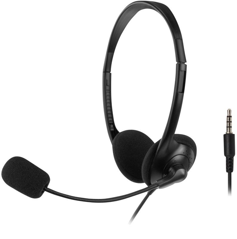 ACT Stereo-Headset Verkabelt Kopfbügel Mikrofon Schwarz