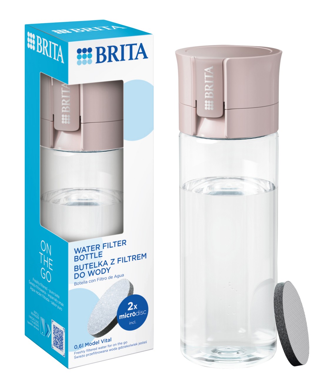 Brita Water Filter Bottle Vital Apricot 600 Ml