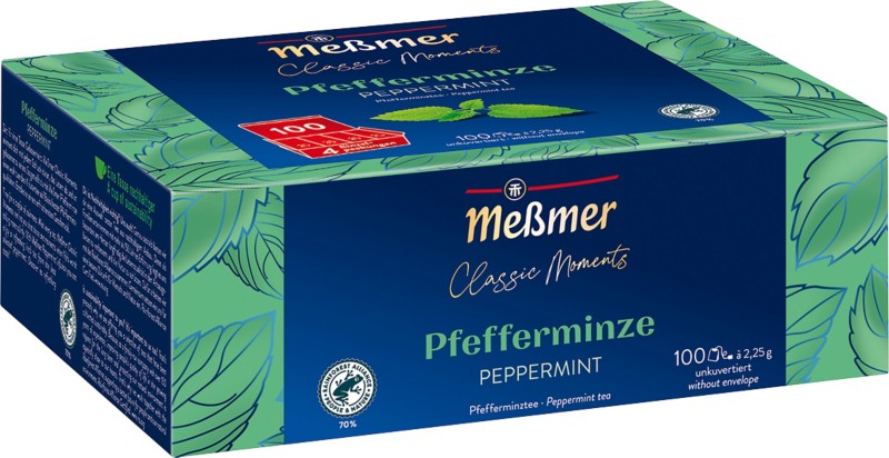 Meßmer Classic Moments Teebeutel Pfefferminze 100 Stück à 2,25 g