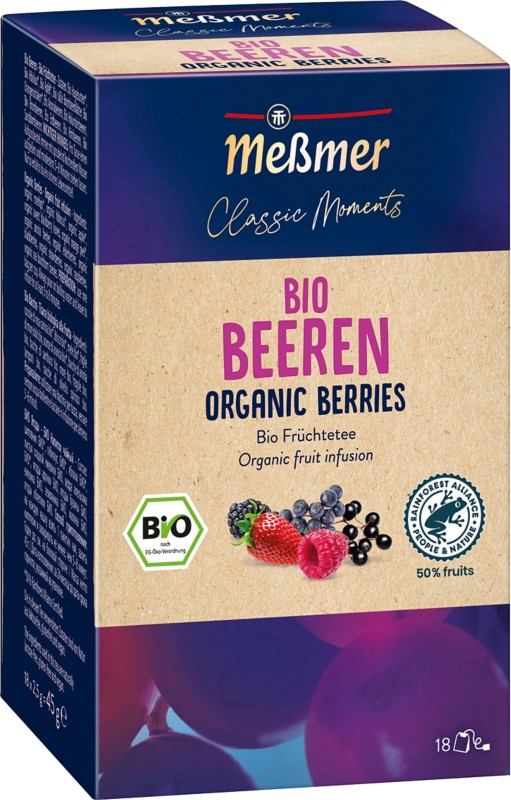 Meßmer Classic Moments BIO Früchtetee Teebeutel Beeren 18 Stück à 2.5 g