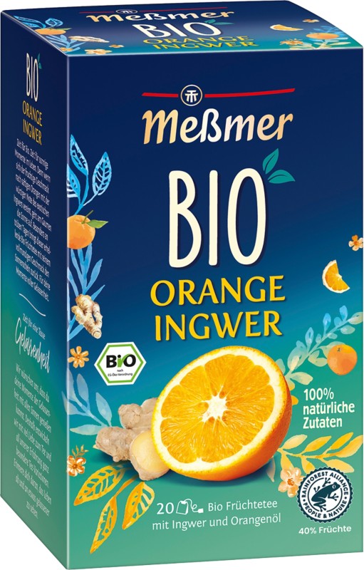 Meßmer Classic Moments BIO Früchtetee Teebeutel Orange Ingwer 20 Stück