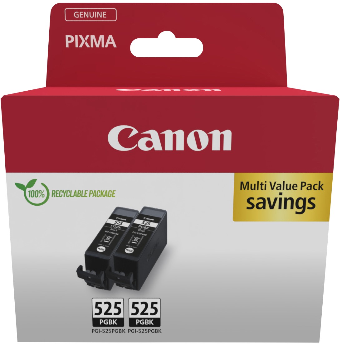 Canon 525 Original Tintenpatrone Schwarz Duopack 2er-Pack