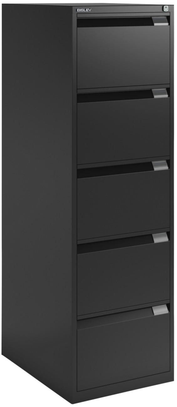 Bisley Bs Steel Filing Cabinet Lockable 470 X 622 X 1,511 Mm Black