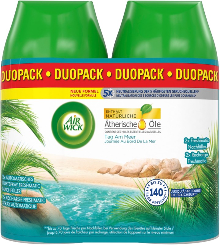 Air Wick Freshmatic Max DUO Lufterfrischungsspray Nachfüllung Tag am Meer 2 Stück