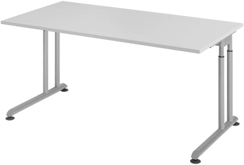 Hammerbacher VZS Schreibtisch Grau C-Fuß 1.600 (B) x 800 (T) x 820 (H) mm Spanplatte, Stahl