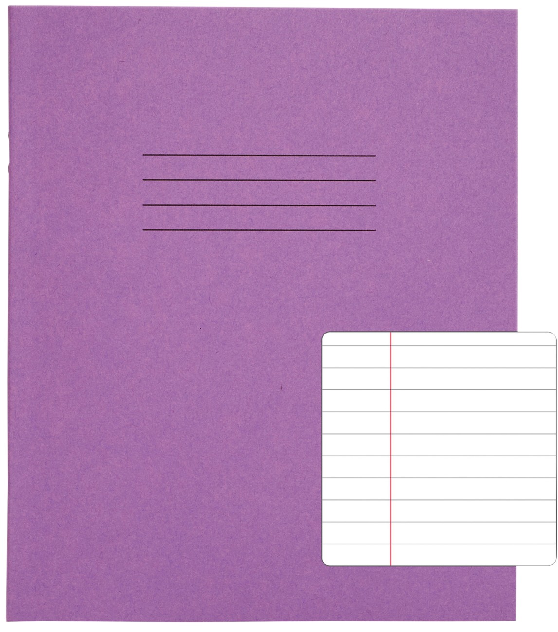 Rhino Exercise Book A5+ Ruled Stapled Side Bound Manila Purple Not Perforated 48 Pages Pack Of 100