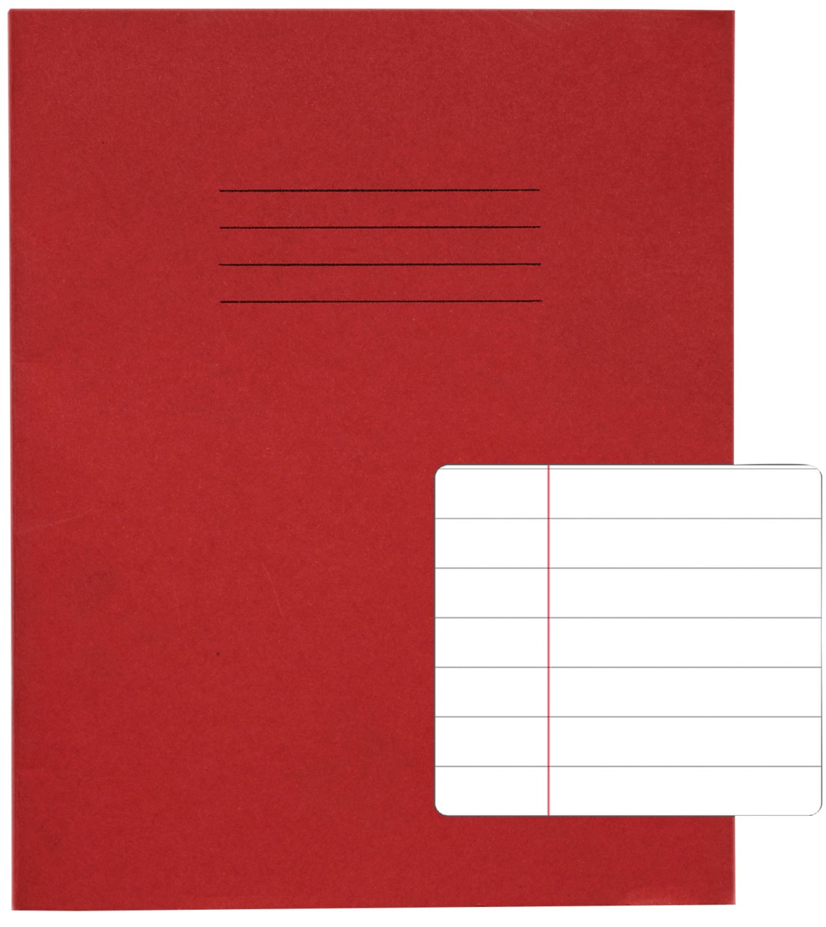 Rhino Exercise Book Ruled Stapled Side Bound Manila Red Not Perforated 48 Pages Pack Of 100
