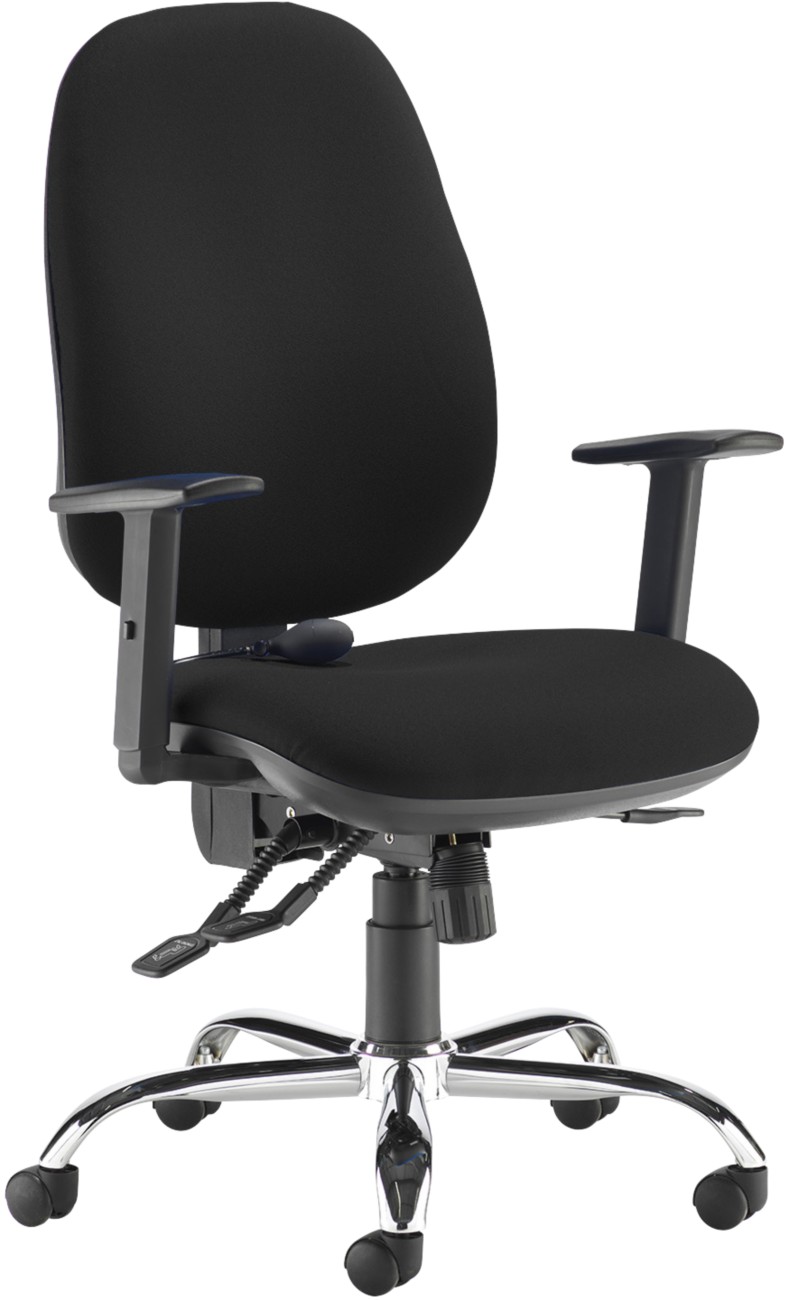 Dams International Jota Ergo Office Chair Height-Adjustable Armrest Black 680 X 650 X 1,180 Mm