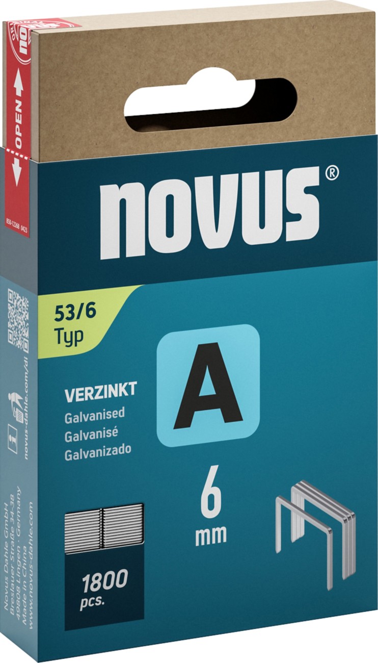 Novus Heftklammern A 53 042-0773 6 mm 1800 Heftklammern