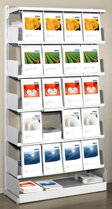 Kerkmann Prospektregal Grau 52884011 1.000 (B) x 300 (T) x 2.000 (H) mm