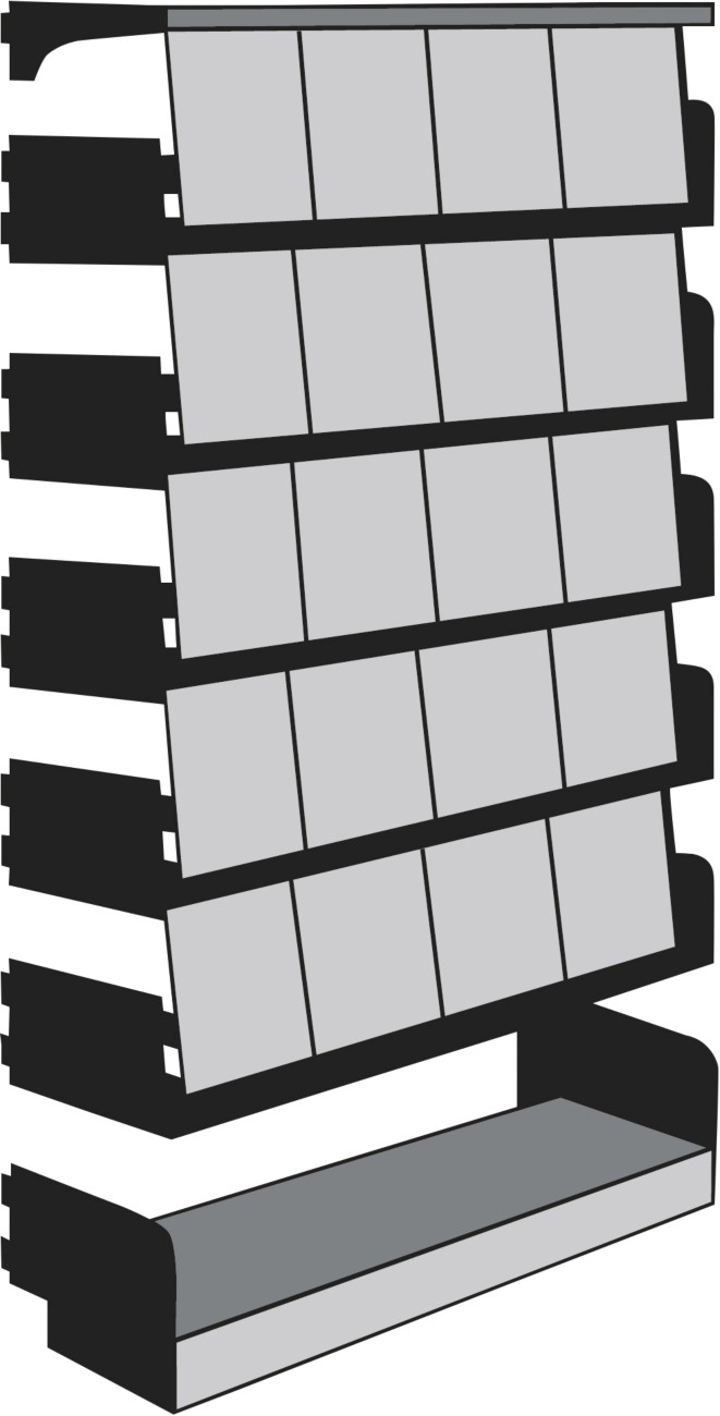Kerkmann Prospektständer Grau 52884111 1.000 (B) x 300 (T) x 2.000 (H) mm