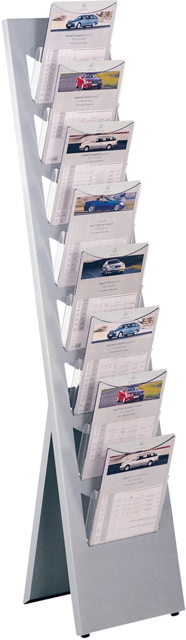 Kerkmann Prospektständer DIN A4 Silber 41635814 320 (B) x 420 (T) x 1.320 (H) mm