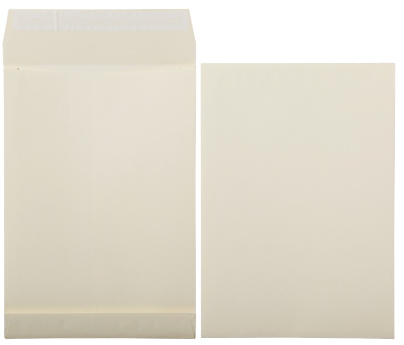 Viking Kein Standard Abziehstreifen Faltenversandtaschen Crème 262 (B) x 371 (H) mm Ohne Fenster 170 g/m² 125 Stück
