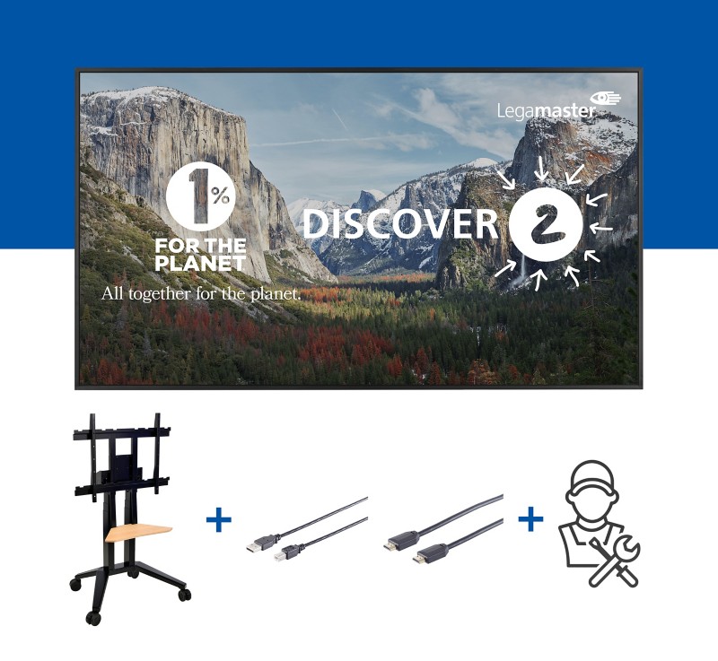 Legamaster Anzeigeildschirm DISCOVER 2 65" Professionelles Paket