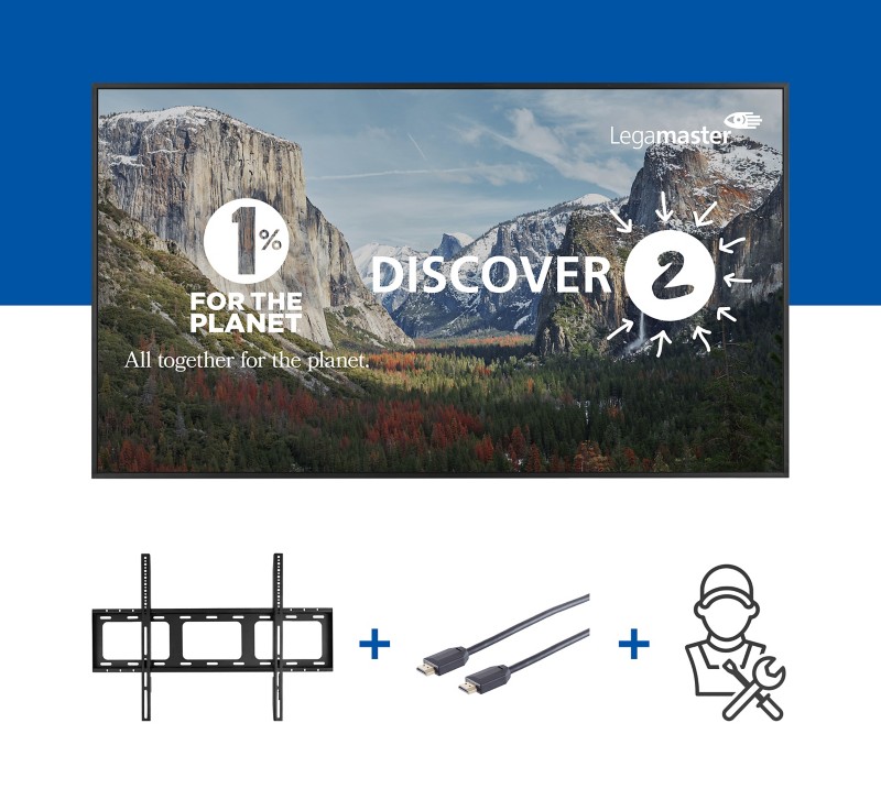 Legamaster Anzeigeildschirm DISCOVER 2 86" Professionelles Paket