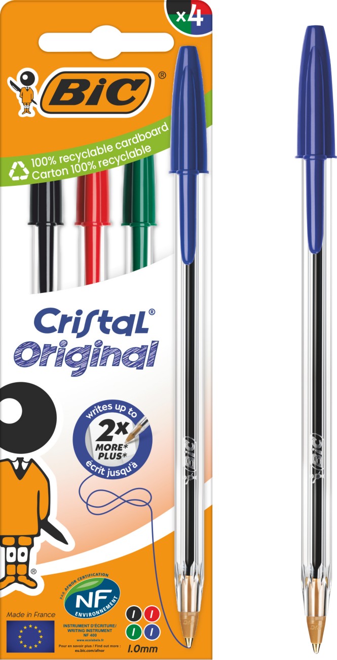 Bic Original 516834 Ballpoint Pen Assorted 0.4 Mm Medium Ballpoint Refillable Pack Of 4