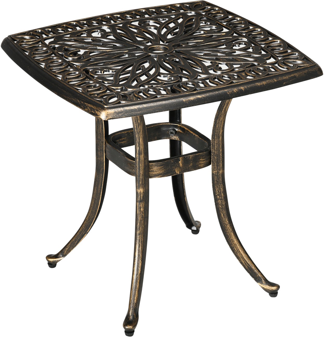 Outsunny Garden Table Square 84G-045V00bn Aluminium 540 X 540 X 525 Mm