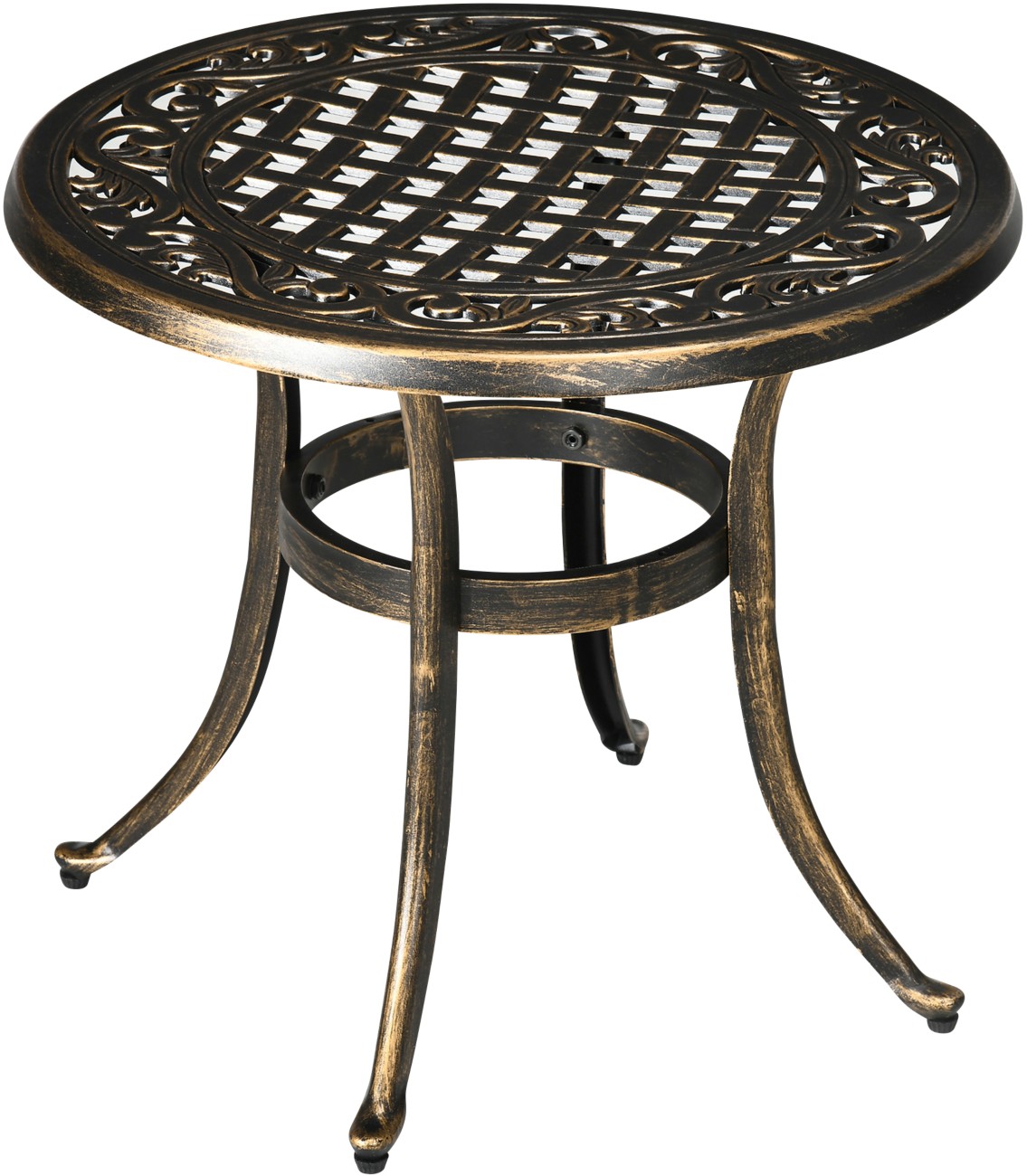 Outsunny Garden Table Round 84G-044V00bn Aluminium 600 X 600 X 525 Mm