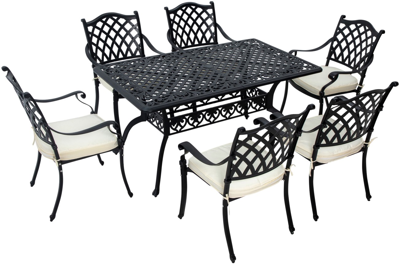 Outsunny Garden Furniture Set Aluminium, Polyester Black Outdoor