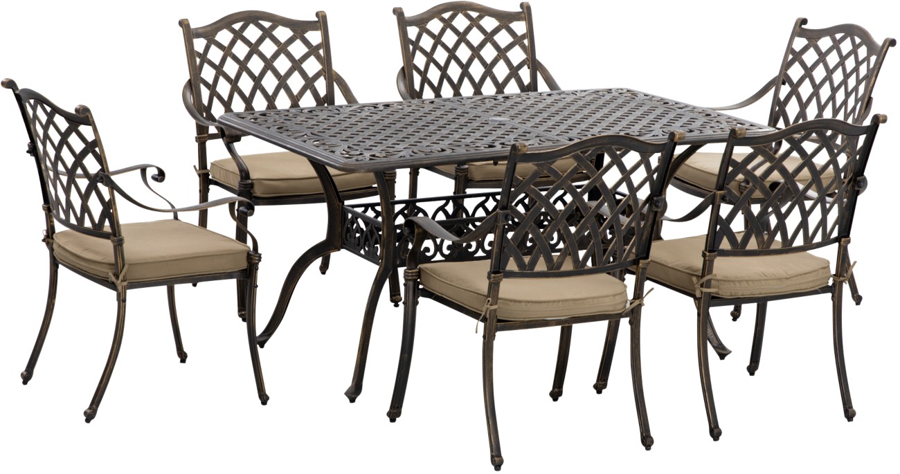 Outsunny Garden Furniture Set Aluminium, Polyester Bronze Outdoor