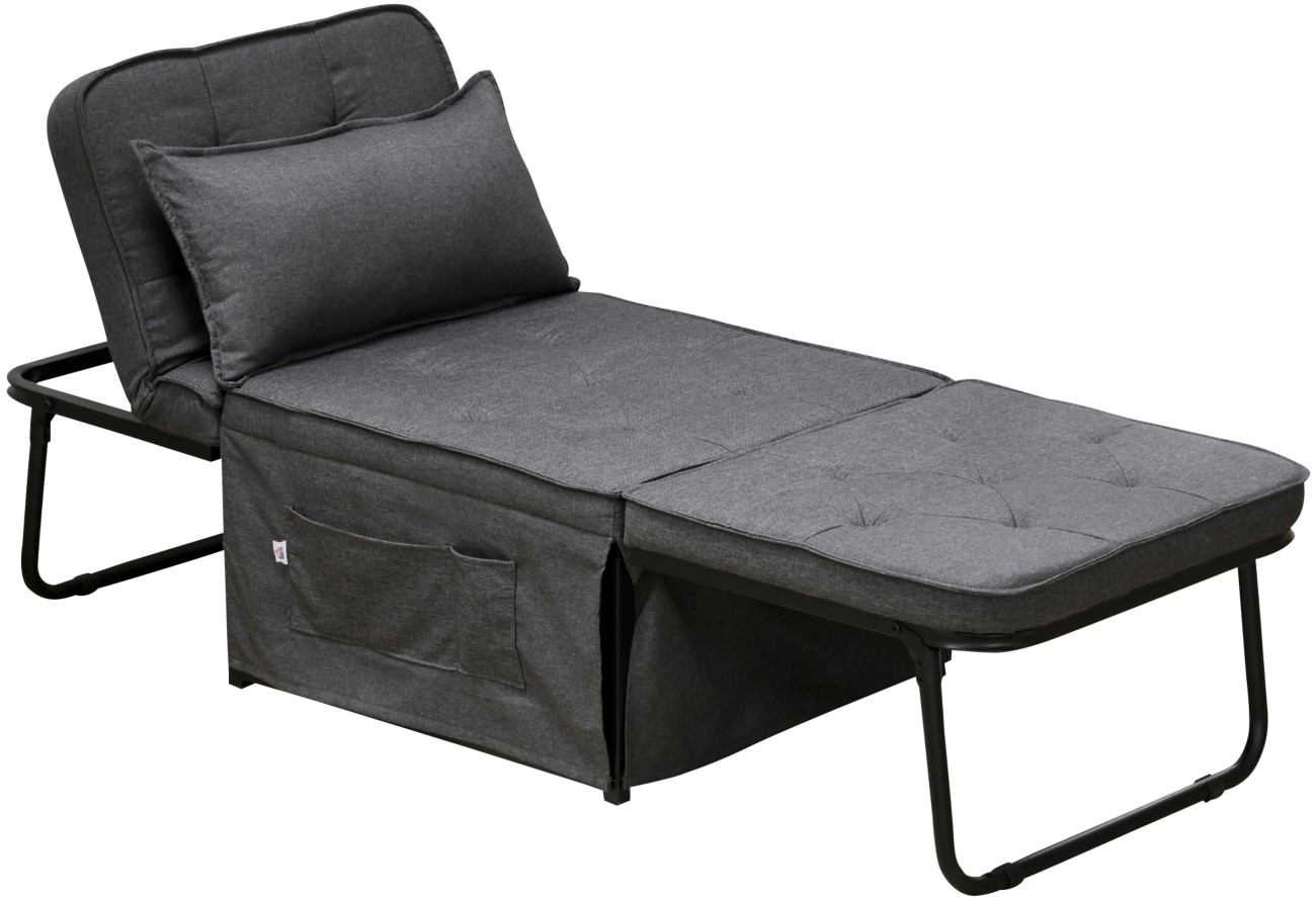Homcom Chair Bed 839-669V71cg Charcoal Grey