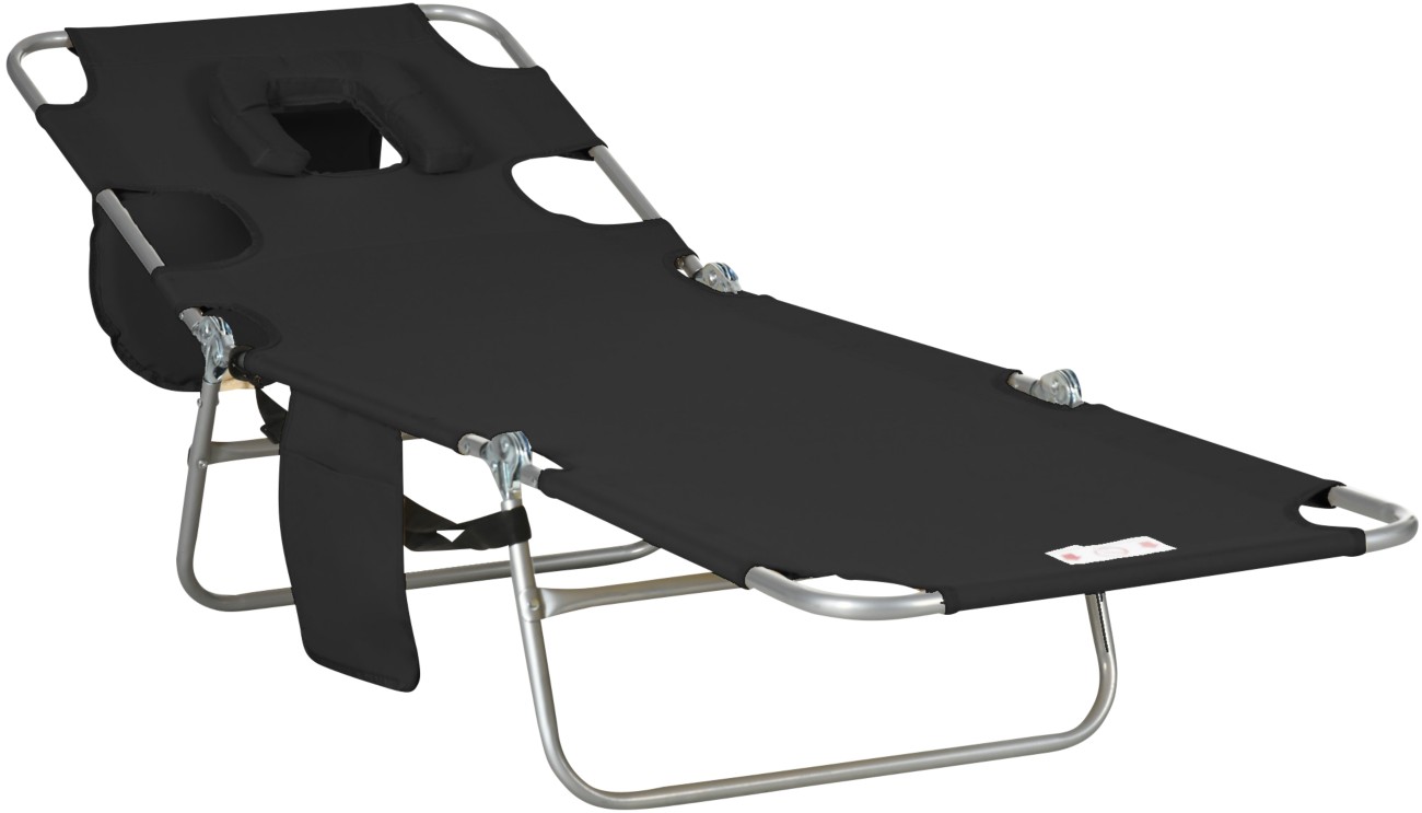 Outsunny Sun Lounger 1,850 X 550 X 880 Mm Black Outdoor - Image 8
