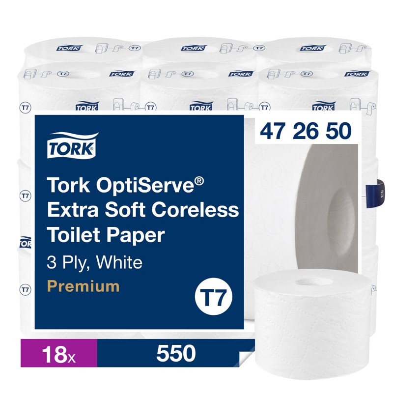 Tork OptiServe Toilet Paper Rolls 3 Ply Coreless 472650