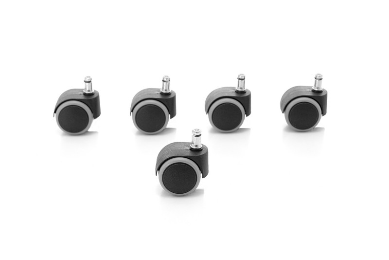 Realspace Theo Bürostuhlrollen Hartböden Grau, Schwarz 54 x 50 mm 5 Stück