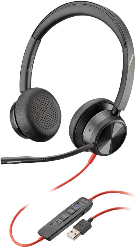 poly Blackwire Headset Kopfbügel mit Mikrofon Stereo 8225 Schwarz